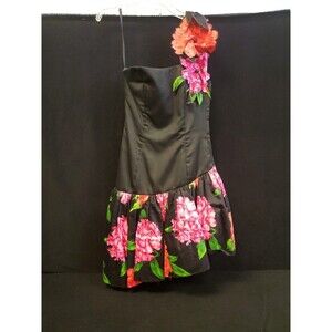 Victor Costa For Saks 5th Avenue 1980s Strapless Avant Garde Cocktail Dress